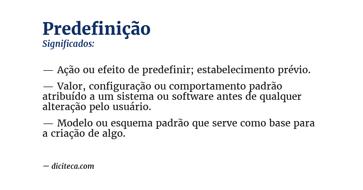 Significado de predefinição