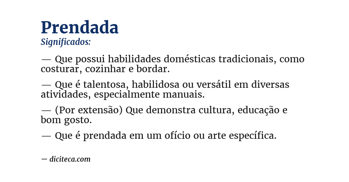 Significado de prendada