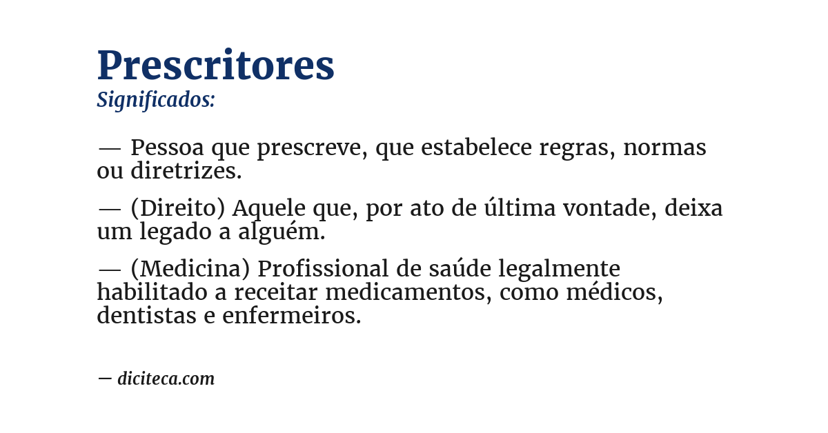 Significado de prescritores