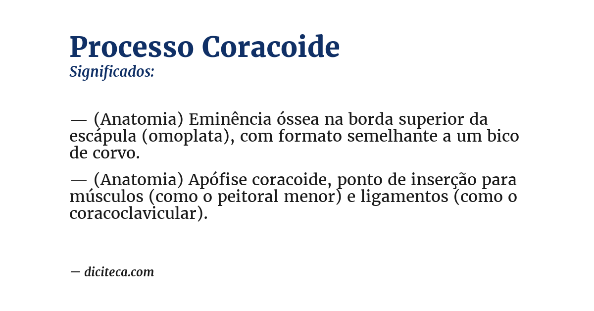 Significado de processo coracoide