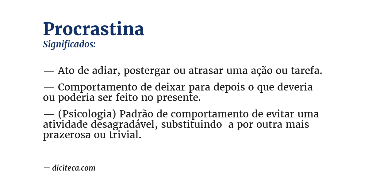 Significado de procrastina