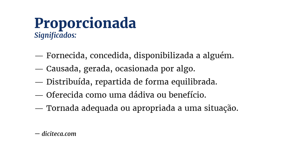 Significado de proporcionada