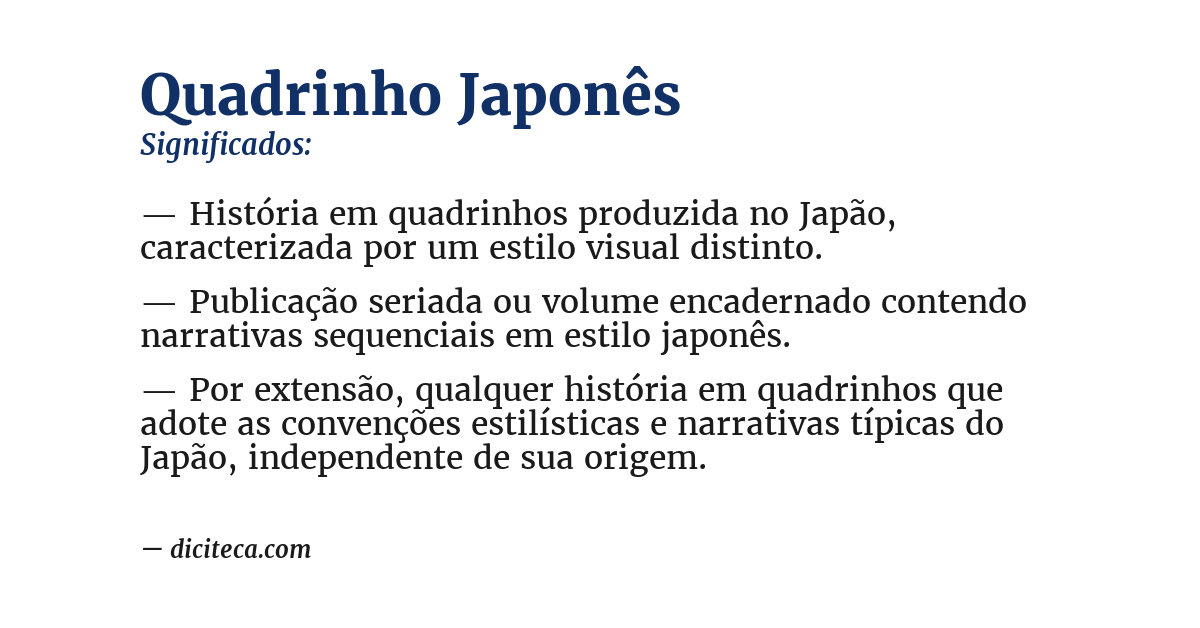 Significado de quadrinho japonês