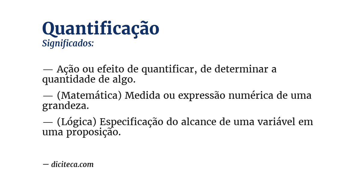 Significado de quantificação