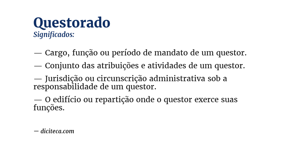 Significado de questorado