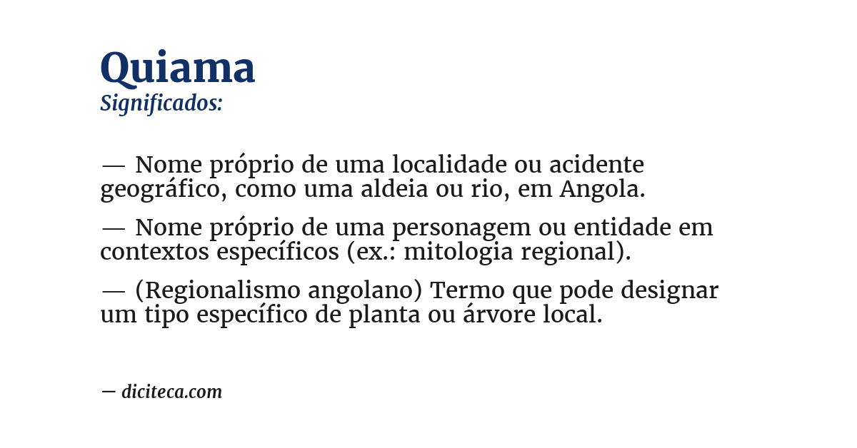 Significado de quiama