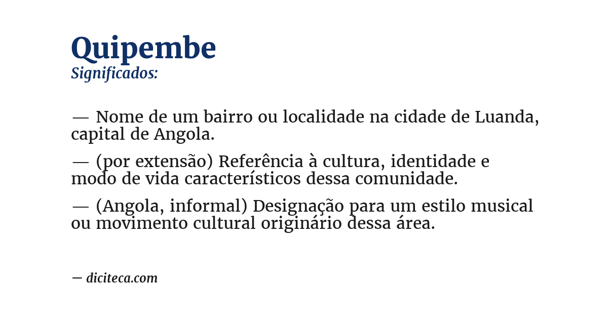 Significado de quipembe