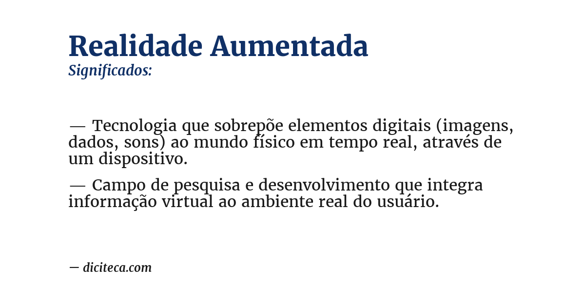 Significado de realidade aumentada