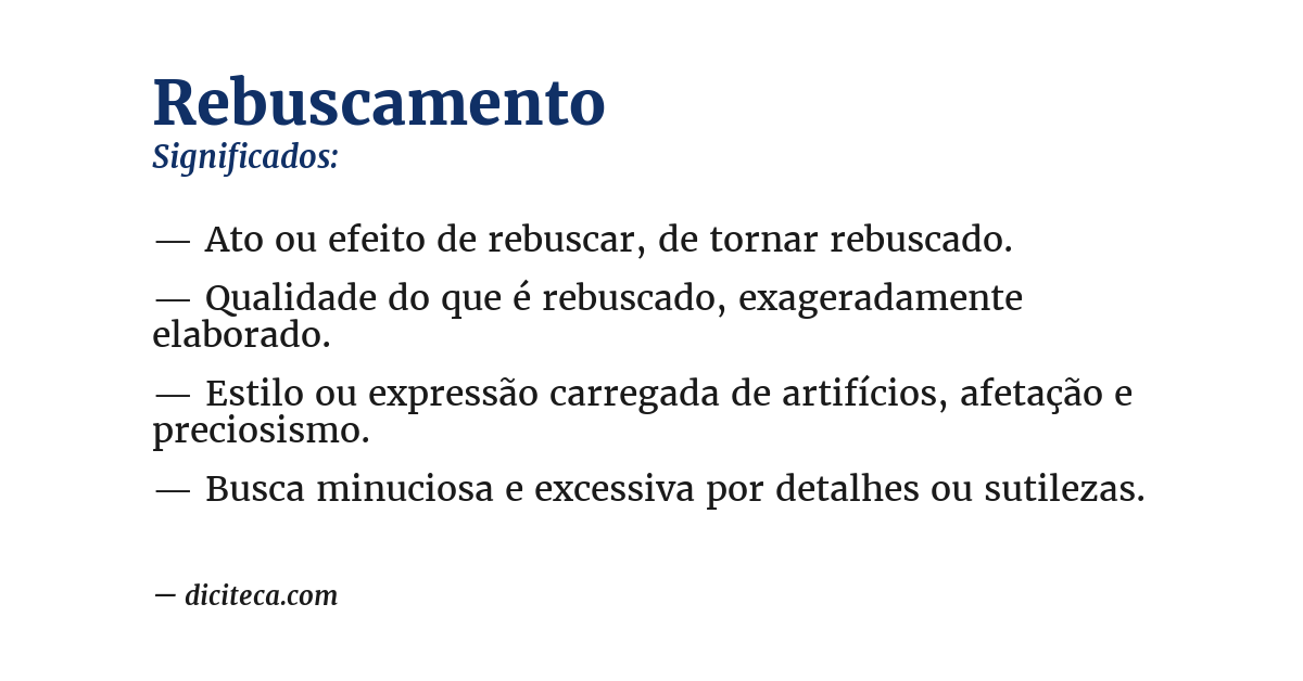 Significado de rebuscamento