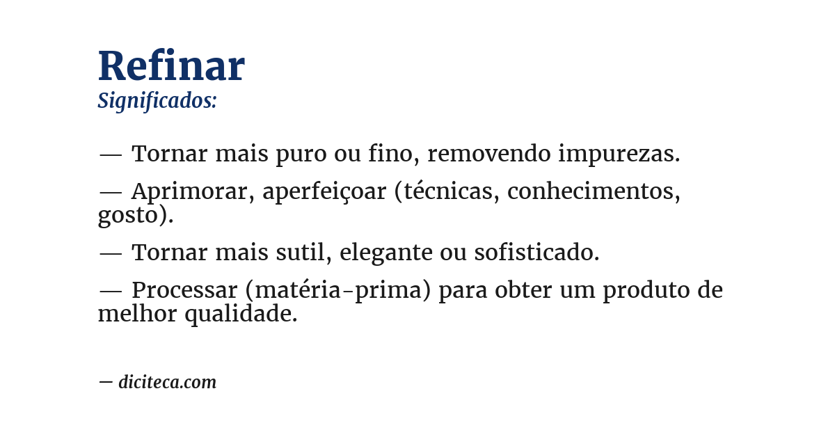 Significado de refinar