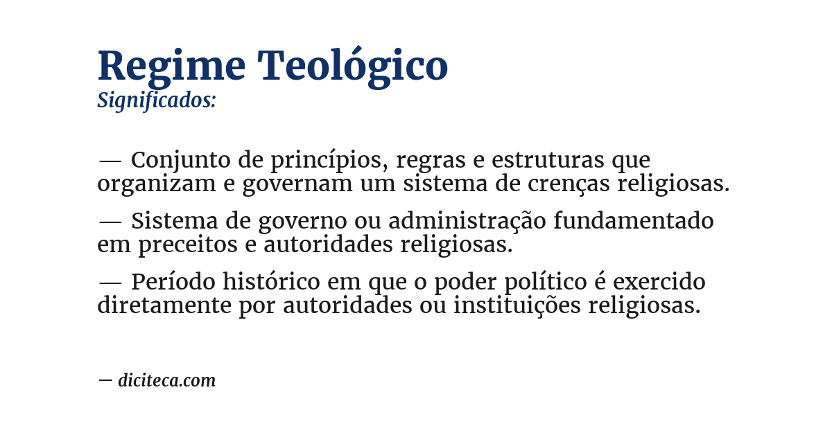 Significado de regime teológico