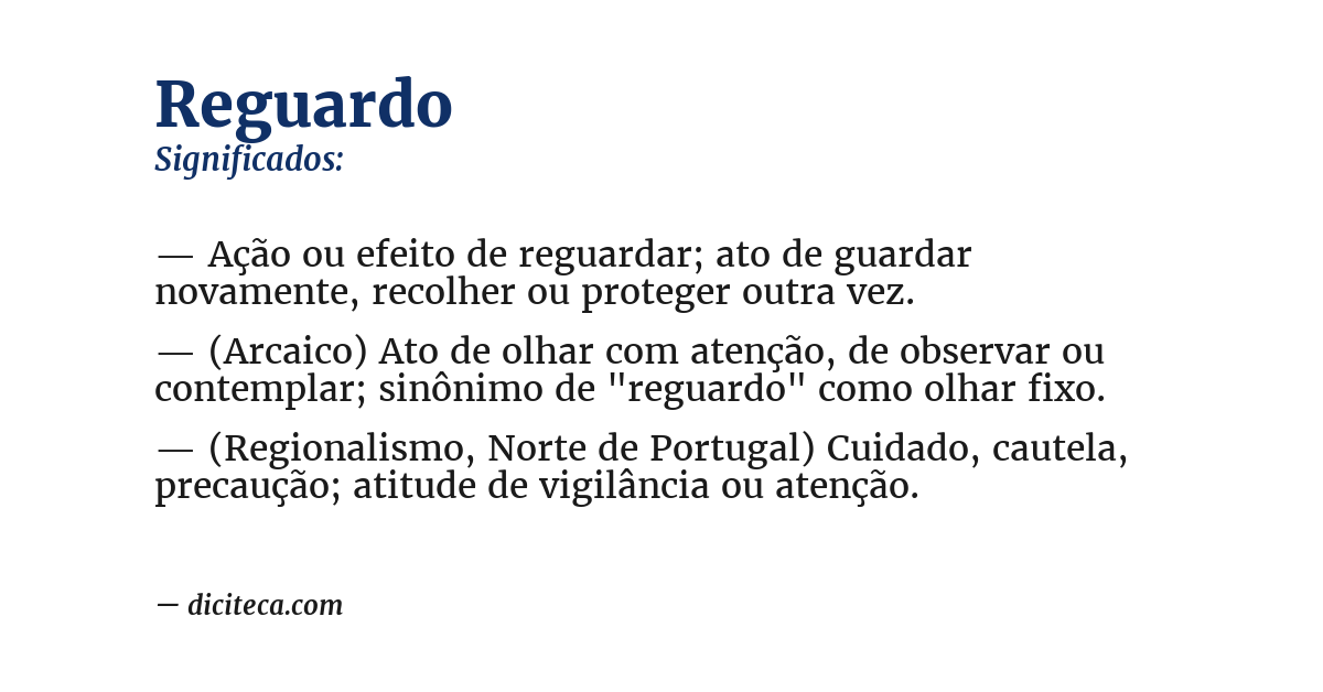 Significado de reguardo