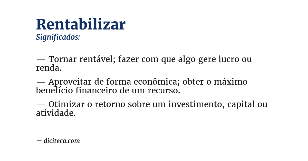 Significado de rentabilizar