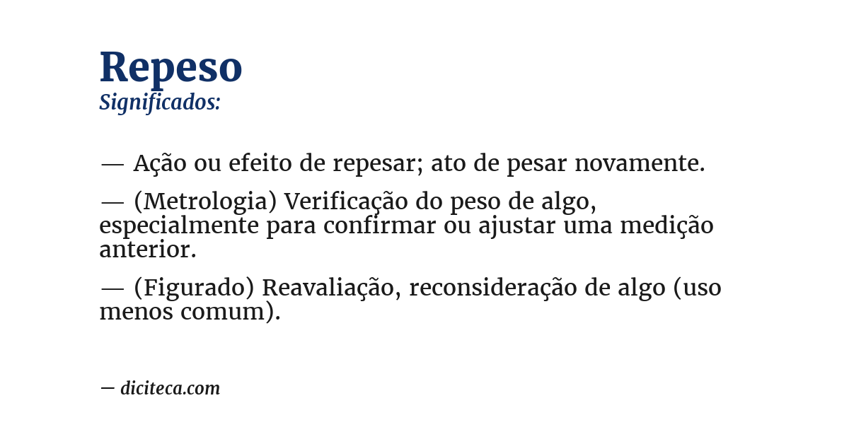 Significado de repeso