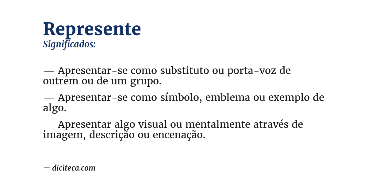 Significado de represente