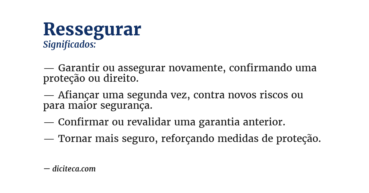 Significado de ressegurar