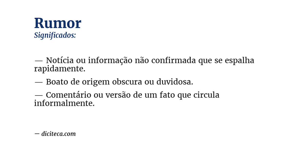 Significado de rumor