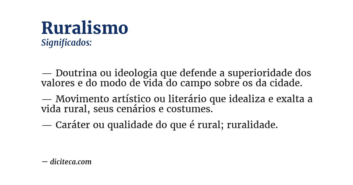 Significado de ruralismo