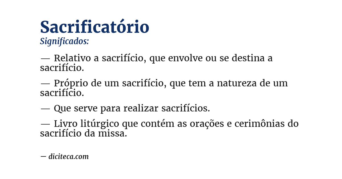 Significado de sacrificatório