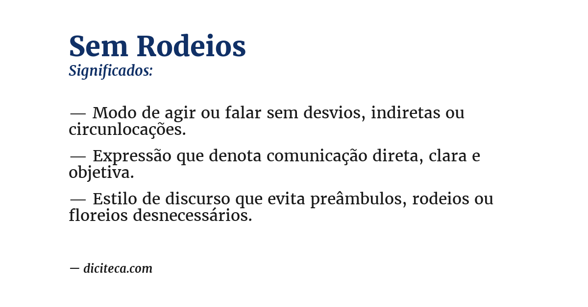 Significado de sem rodeios