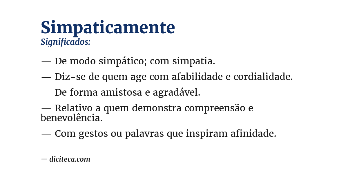 Significado de simpaticamente