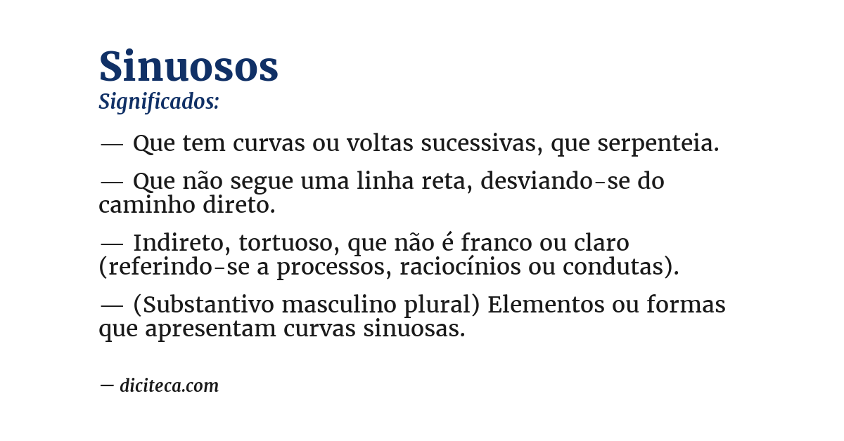 Significado de sinuosos