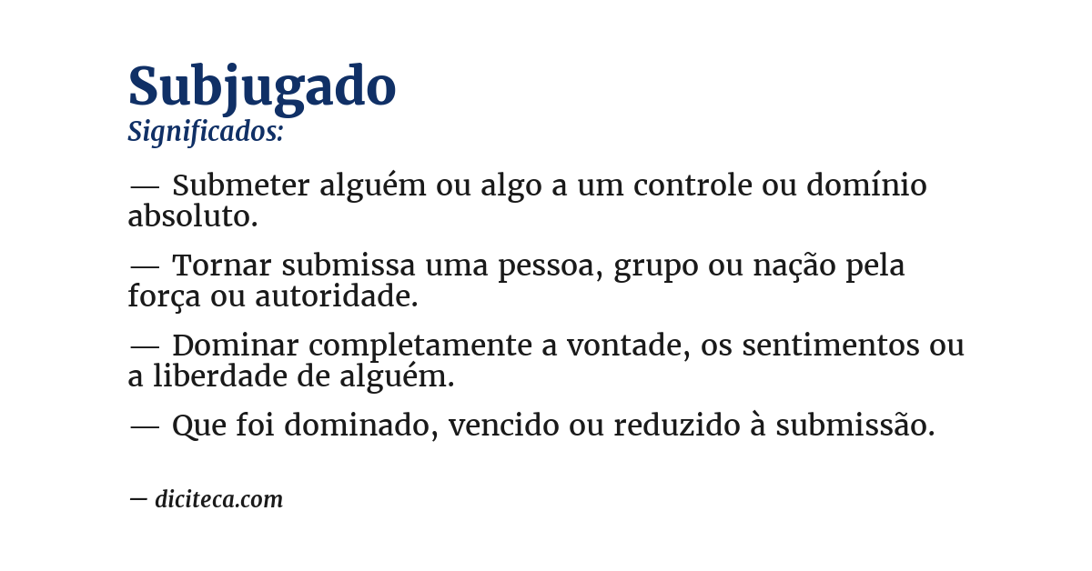 Significado de subjugado