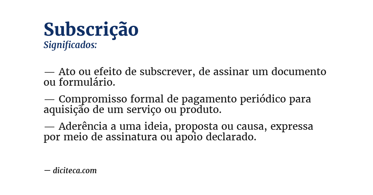 Significado de subscrição