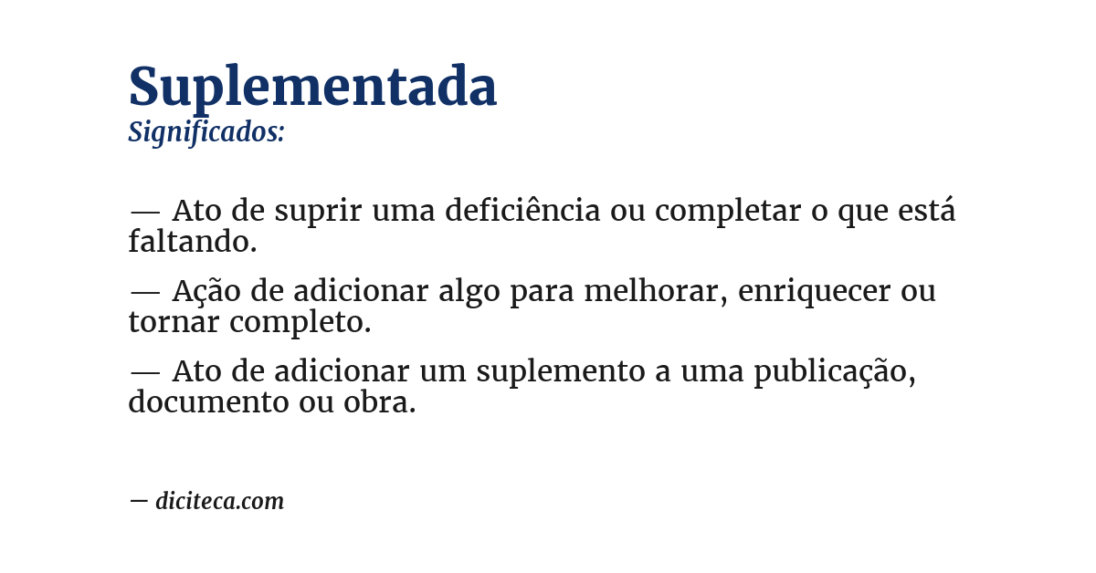Significado de suplementada