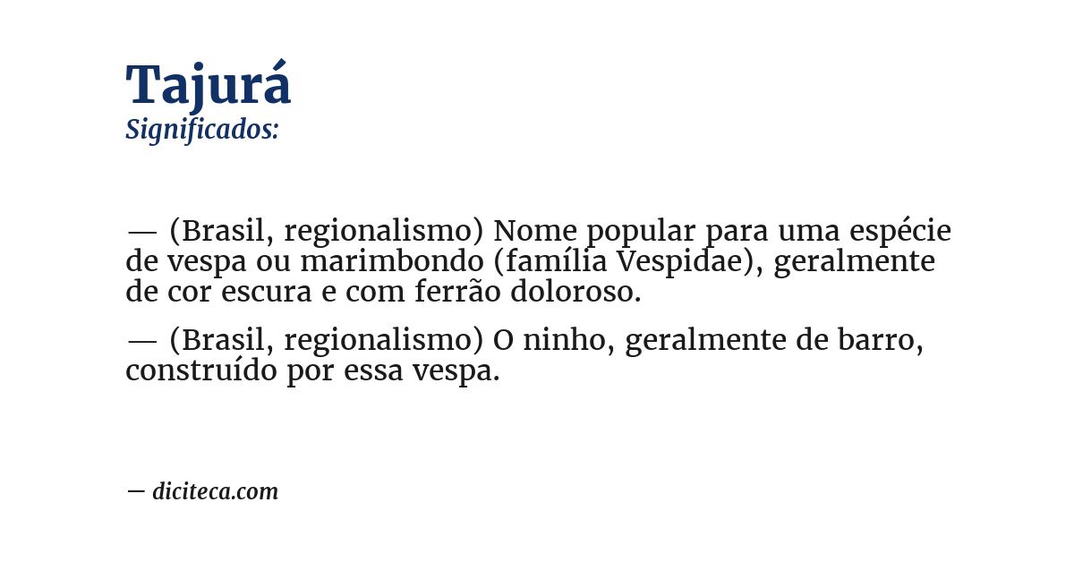 Significado de tajurá