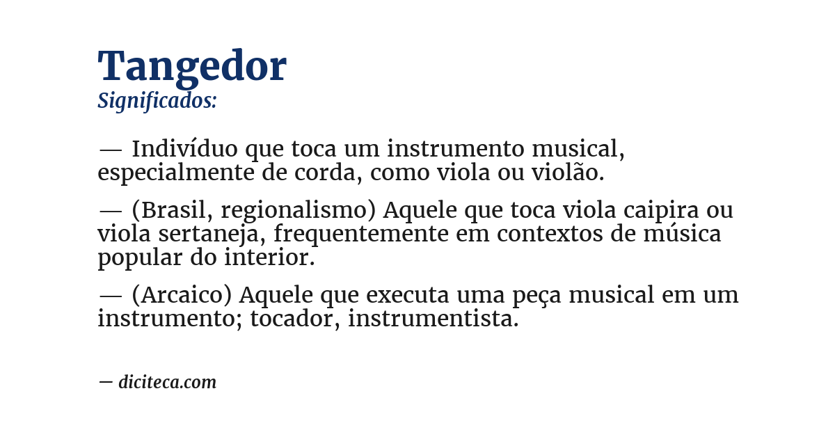 Significado de tangedor