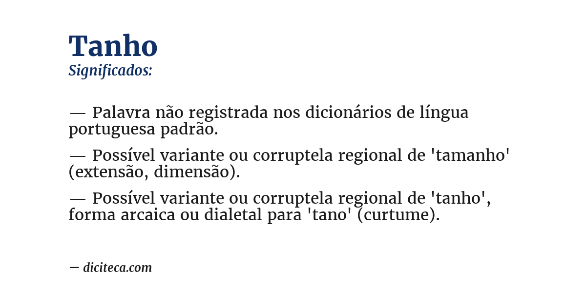 Significado de tanho