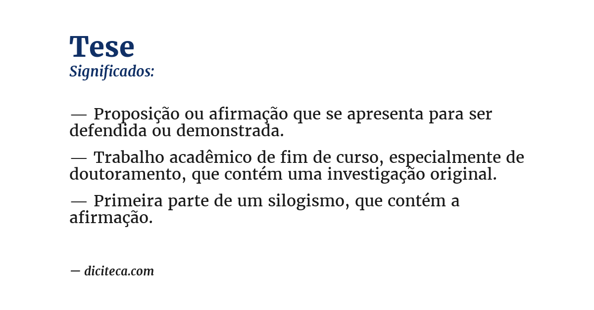 Significado de tese