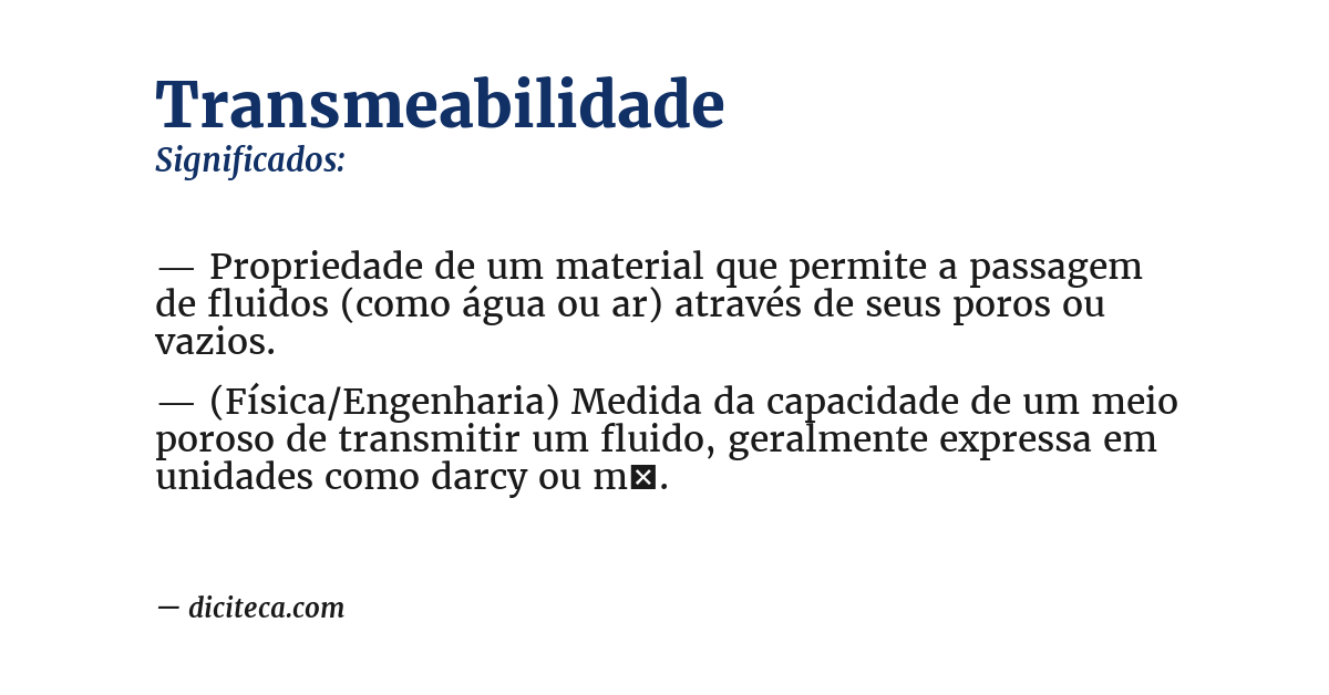 Significado de transmeabilidade