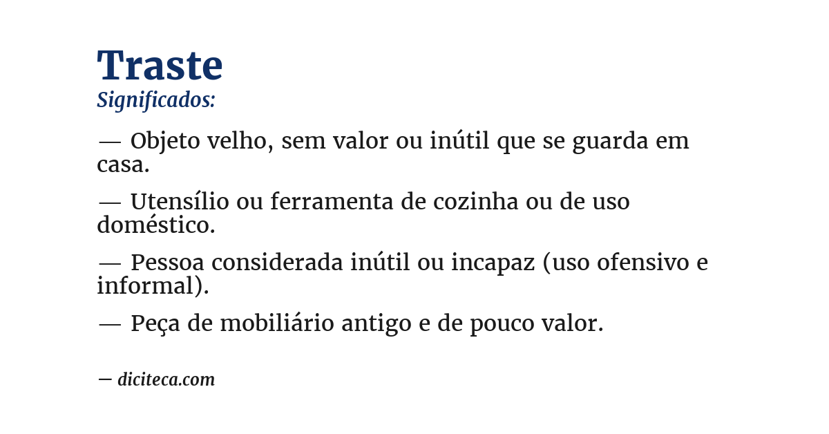 Significado de traste