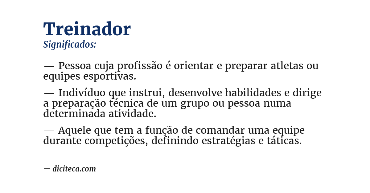 Significado de treinador