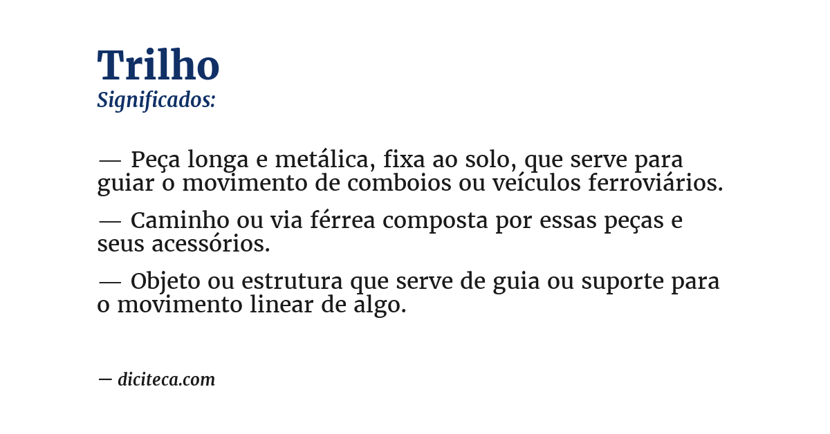 Significado de trilho