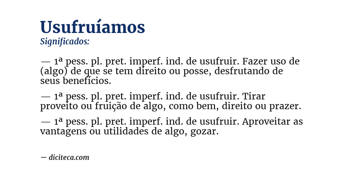 Significado de usufruíamos