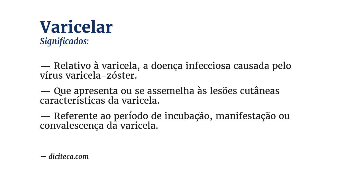 Significado de varicelar