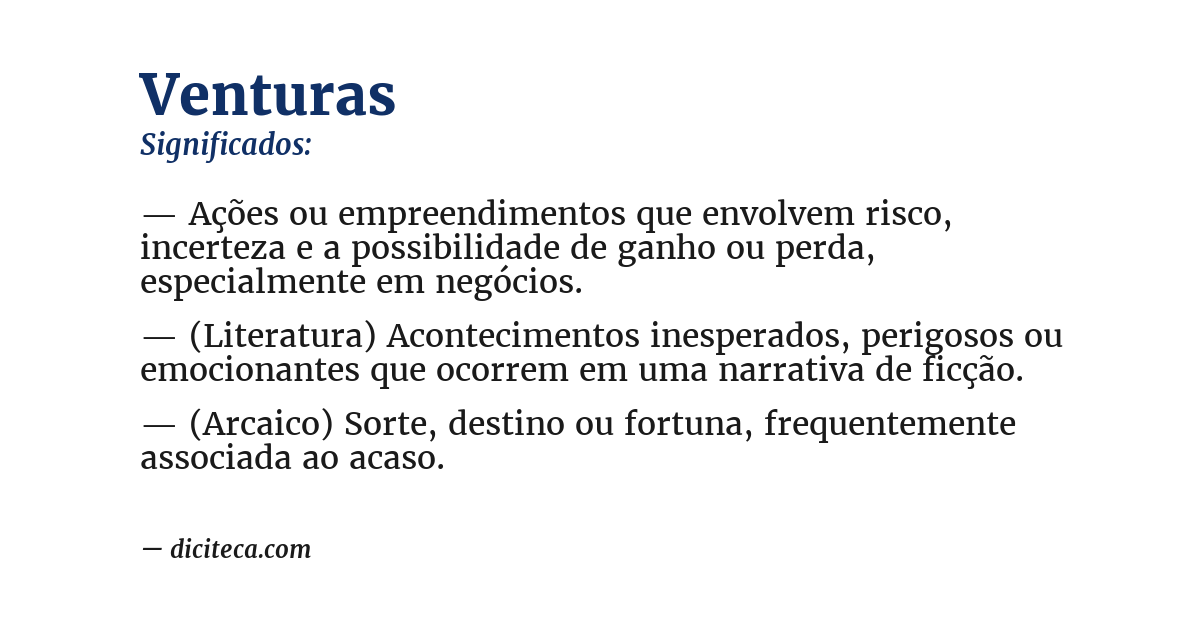 Significado de venturas
