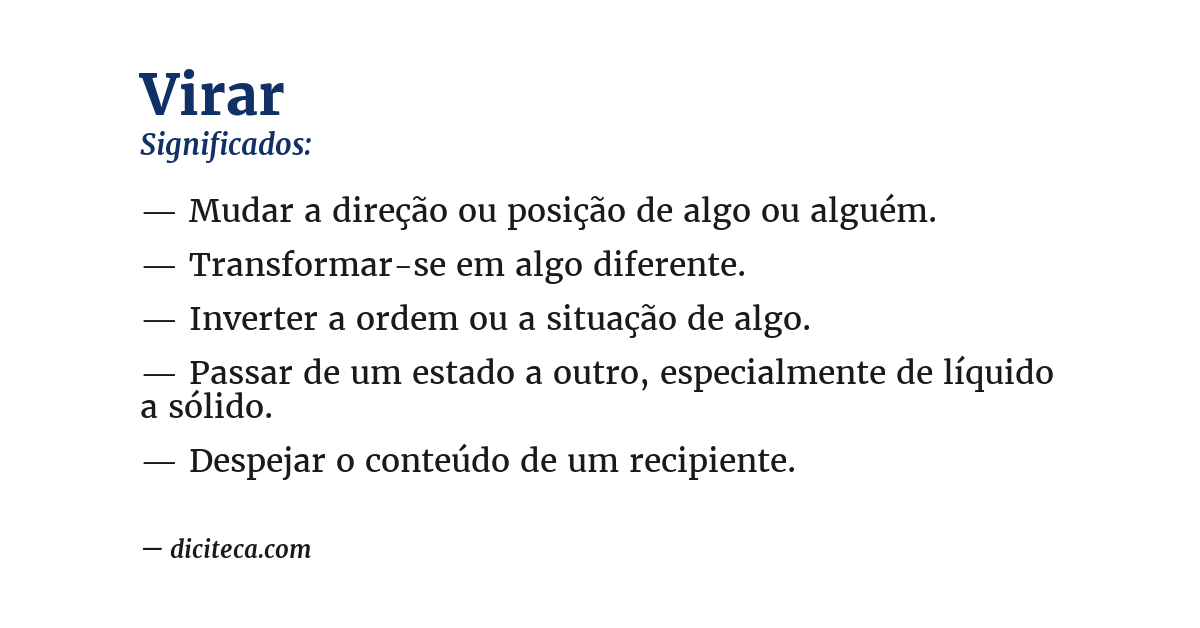 Significado de virar