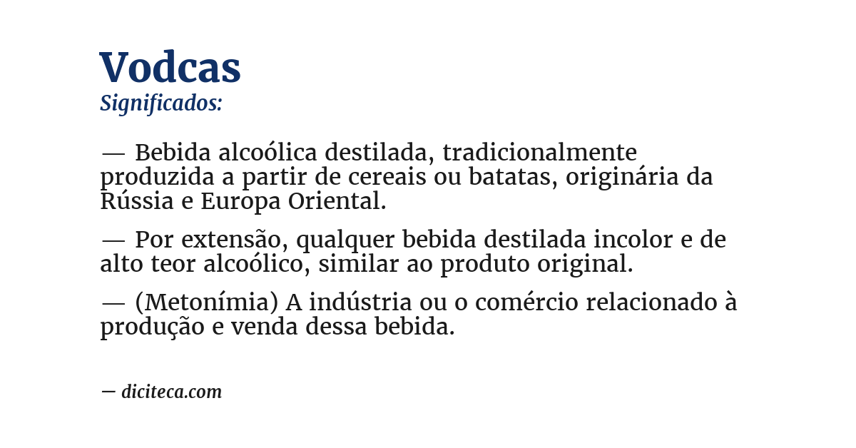 Significado de vodcas