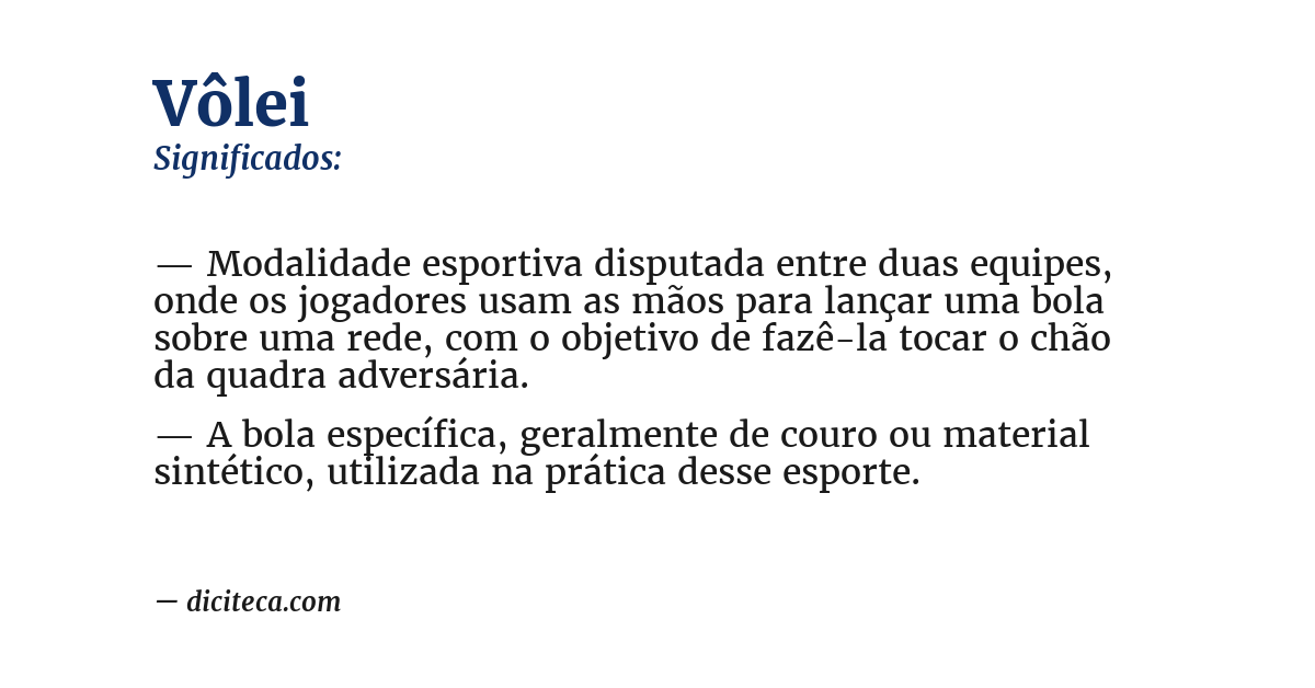 Significado de vôlei