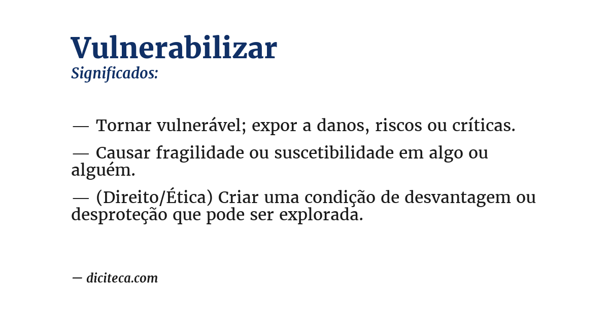 Significado de vulnerabilizar