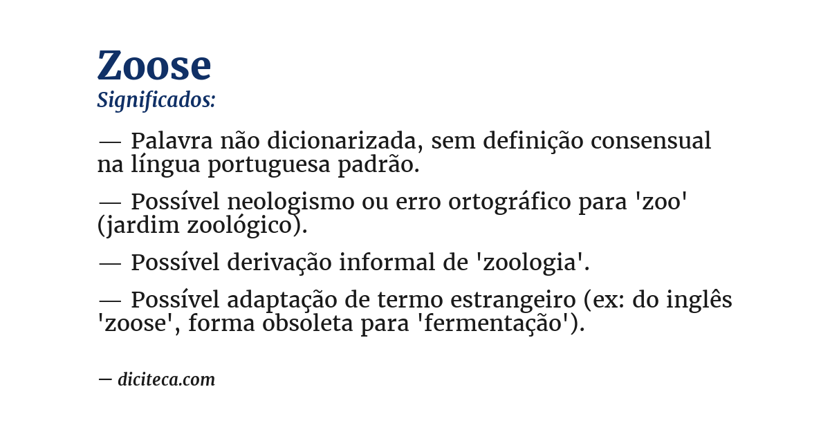 Significado de zoose