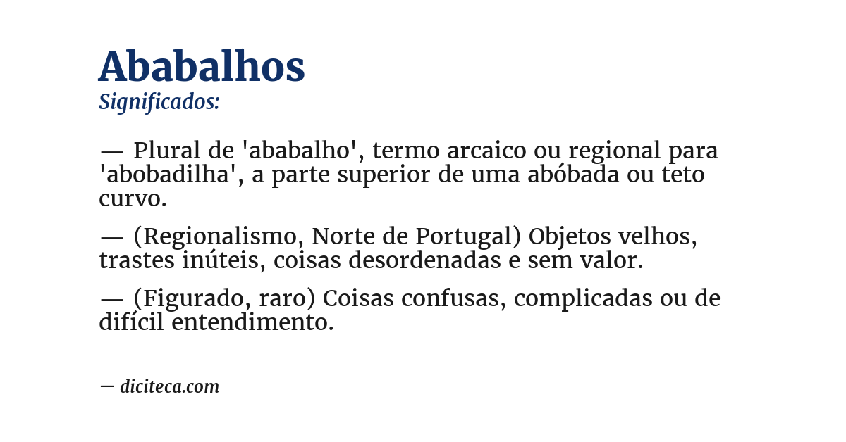 Significado de ababalhos