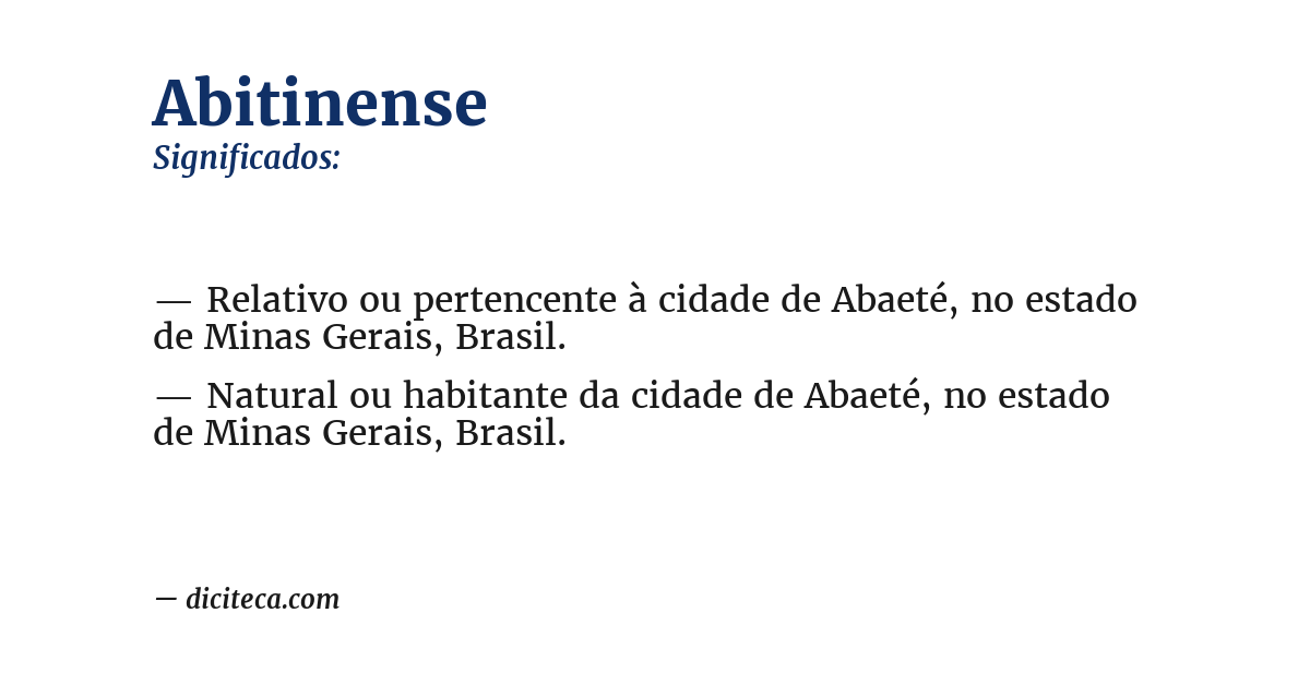Significado de abitinense