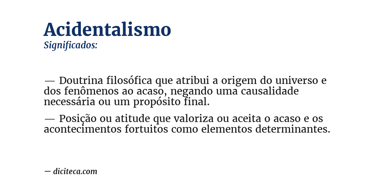 Significado de acidentalismo