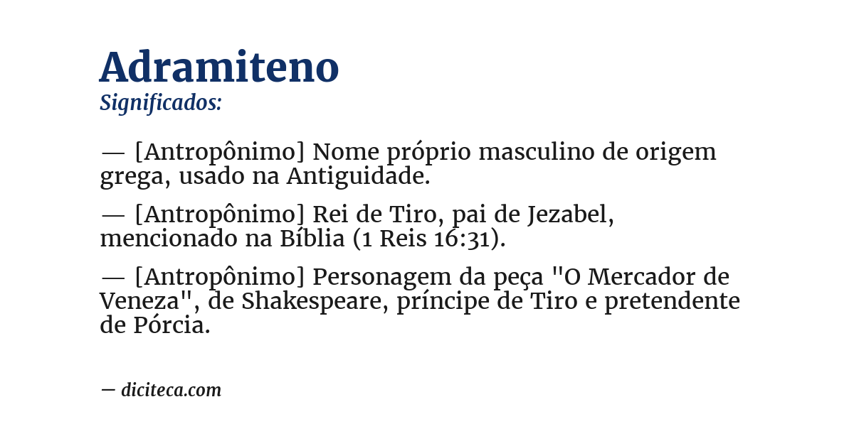Significado de adramiteno
