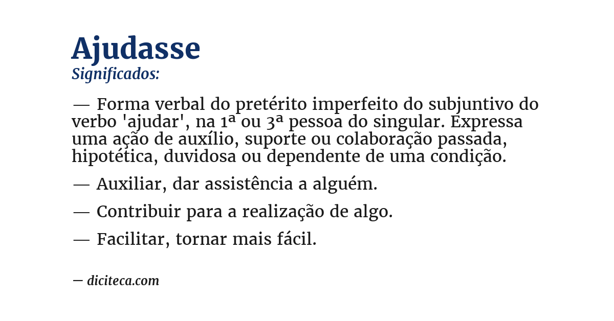 Significado de ajudasse